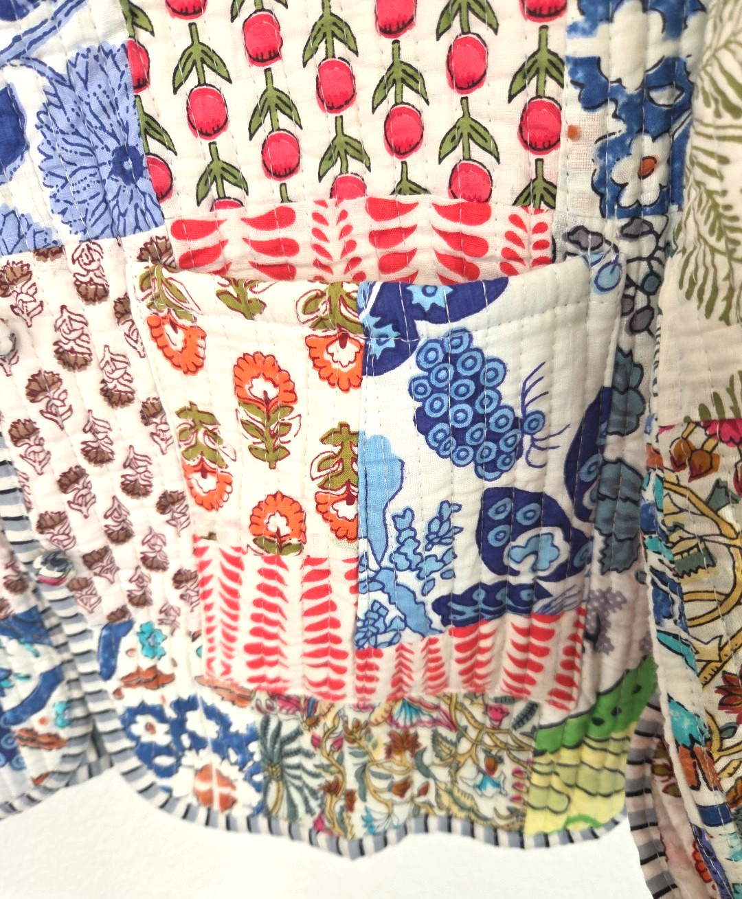 Quilted Patchwork Jacket Floral Cotton Women's Co… - image 16