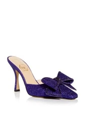 NALEBE Womens Purple Dimante Toe Stiletto Slip On Heeled Mules Shoes 38.5