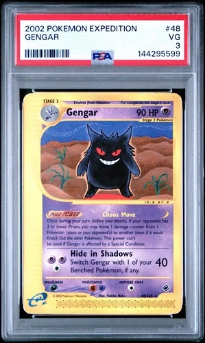 2002 Pokemon Expedition English Card PSA 3 Gengar Non Holo #48/165 POP 3 !