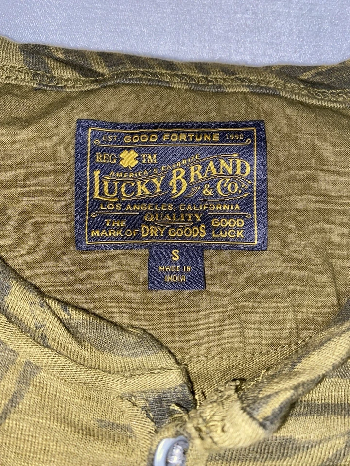 Camisa Lucky Brand & Co Verde Oliva Patrón Tropical Para Hombre Talla Pequeña Foto 4 de 4