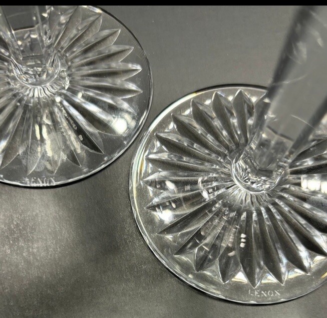 Lenox Candlestick Holders Crystal Vintage Saratoga Pattern 19831987