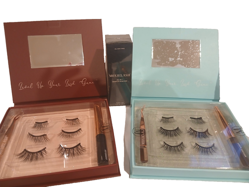 2 Moxielash Kits: Love Kit & Happy Kit w/ MakeUp Remover 3.3oz -6 Pair of Lashes - 第 1/12 張圖片