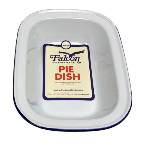 Pie Dish Falcon Enamel Ware Oblong Tin Bake Pudding Baking Steak Pie Oven White. - Picture 14 of 25