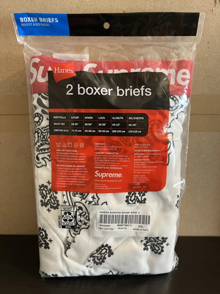 DS Supreme Hanes Bandana Boxer Briefs White (2 PACK) FW 22 - XXL