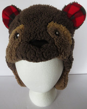 Baby GAP Toddler Brown Bear Cap Hat Size XS/S Faux Fur Fluffy Winter Cozy