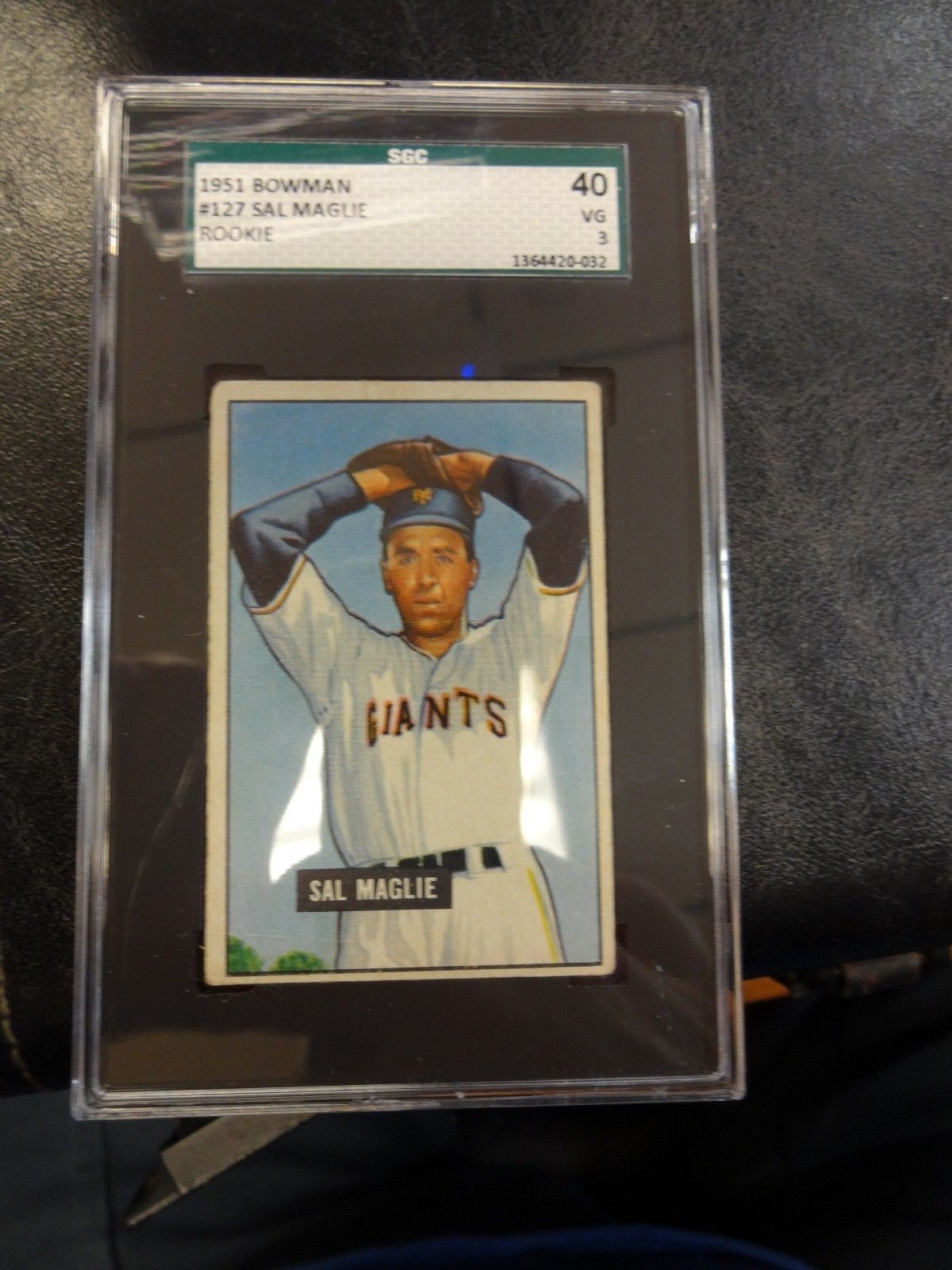 1951 Bowman Sal Maglie New York Giants Rookie Card #127 SGC 3 VG