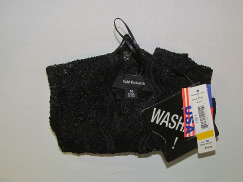 NWT R&M Richards Lace w/ Sequins Jacket/CHAQUETA Black MEDIUM - Picture 13 of 17