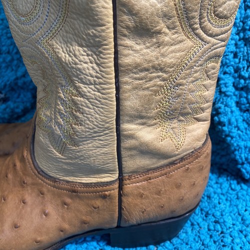 Go’West Leather Cowboy Boots Ostrich Men’s Size 9 1/2 or 10 Nice Used Shape.  - Picture 11 of 24