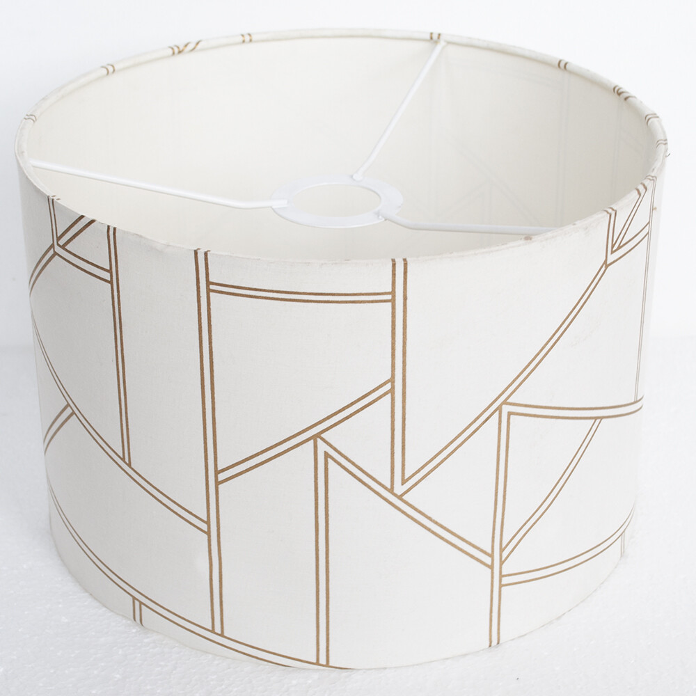 Litecraft Light Shade 30cm Easy Fit Geometric Lampshade - Cream, Brass Clearance
