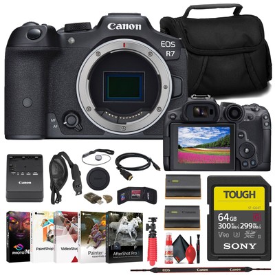 Canon EOS R7 Mirrorless Camera + 64GB TOUGH SD Card + Bag + More
