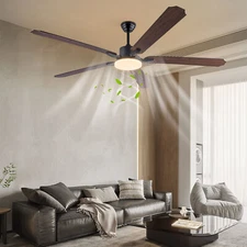 72in LED Ceiling Fan Indoor Ceiling Fan Lamp Light Dimmable W/ Remote Control 