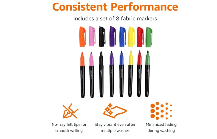 Marcadores de tecido conjunto de caneta permanente para pintar roupas camiseta sapatos têxteis pintura - Imagem 2 de 4