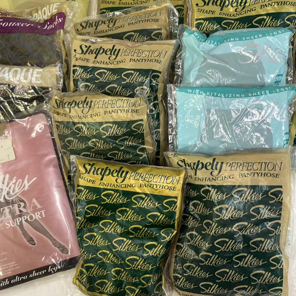 Vintage Silkies Pantyhose Socks Lot Of 20 Nude White Gray Black Small - Image 4 of 4