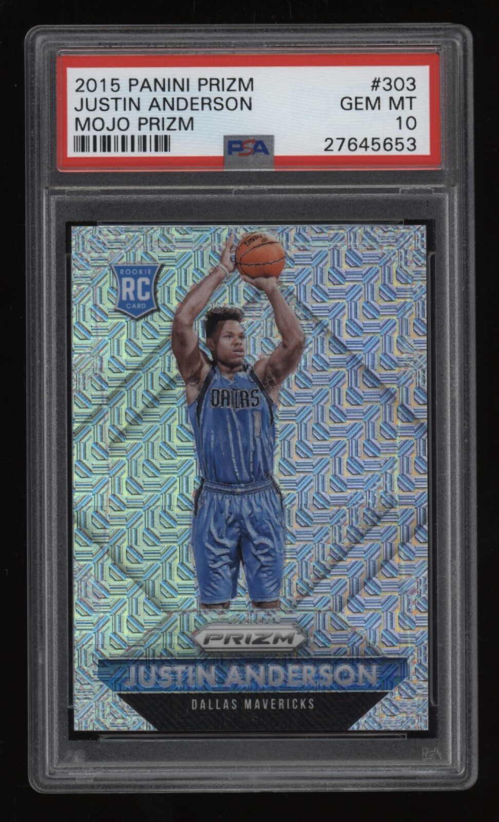 2015-16 Justin Anderson PSA 10 Panini Prizm Mojo Prizm Rookie Rc #12/25 *NICE*