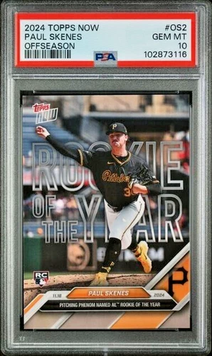 PSA 10 Paul Skenes 2024 Topps Now #OS2 ROOKIE OF THE YEAR - Pirates RC