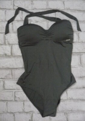 $113 Sapph Beach Grey Tamboo Bay Sweetheart Once Piece Swimsuit 6 NEW S486