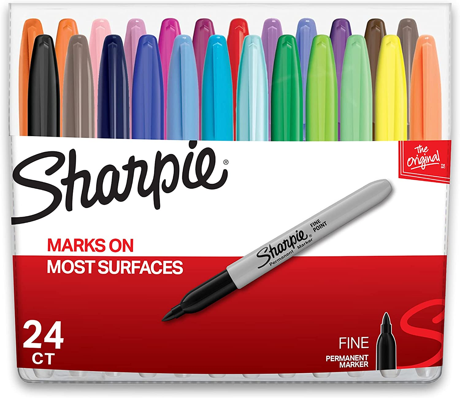 Permanent Markers, Fine Point, Assorted Colors, 24 Count-image