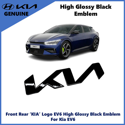 OEM Front Rear ''KIA'' Logo EV6 High Glossy Black Emblem for Kia EV6