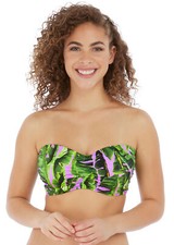 FREYA JUNGLE OASIS CASSIS UNDERWIRE PADDED BANDEAU BIKINI TOP SIZE 30E / 8E