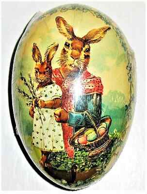 Vintage Easter Egg 4x3.5 MOTHER & DAUGHTER Factory-Sealed/Sanitary-PRISTINE!