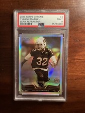 2013 Topps Chrome Tyrann Mathieu Sepia Refractor /99 #4 RC PSA 9