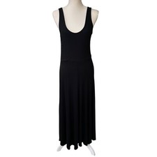 Marine Layer NWT Lexi Rib Fit & Flare Midi Dress Black Size Large