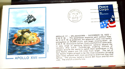 APOLLO 17 PHILGRAF CLR EVENT COVER ''Splashdown'' Cancel 8c P Corp Cape 12-19-1972