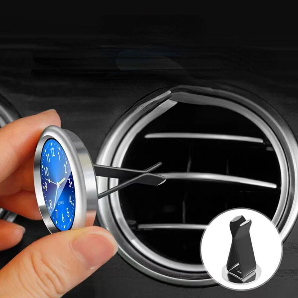 Car Dashboard Clock Stick-On Watch Quartz Blue Clock Auto Accessories For Boat - Image 3 of 4