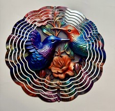 Wind Spinner Blue Hummingbird 8x8