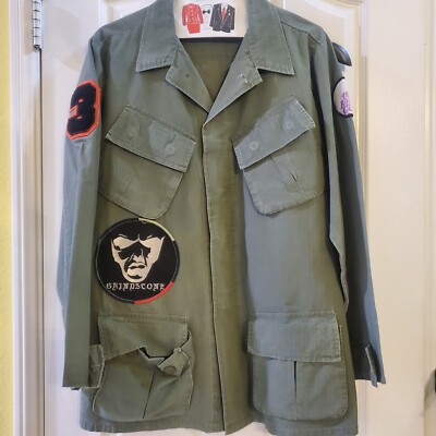 Army Jacket Artist Satin Panama Grindstone Universal Boss Cat Patch Size XS