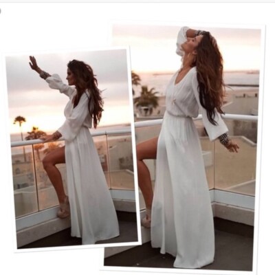 NWT Show Me Your Mumu White Jocelyn Blouson Maxi Dress Size XXS | eBay
