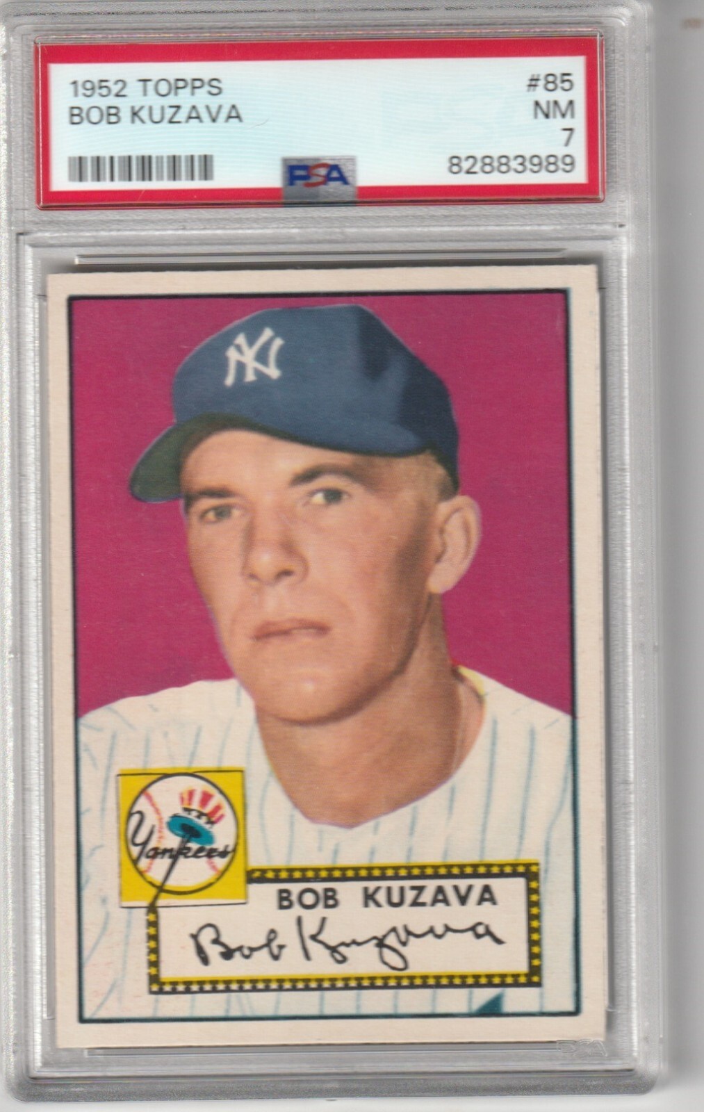 1952 Topps Bob Kuzava #85, PSA NM 7