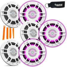 Infinity Kappa8130m White 8" Premium 3 Way Rgb Led Convertible Speakers