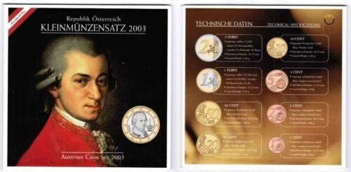 Offizielle Euro-Kursmünzensätze aus Österreich Stempelglanz