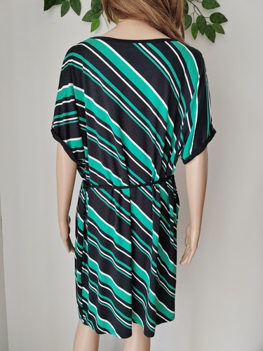 ❤️ Size 14 BNWT F&F black green striped jersey everyday loose shift dress 1610 - Picture 8 of 10