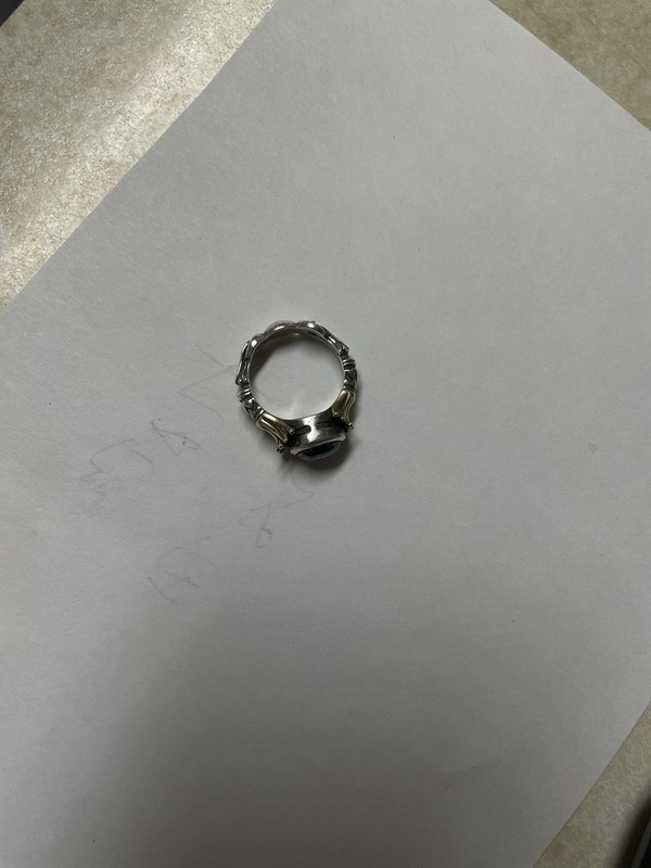 Lagos caviar sterling and 18k size 7 ring