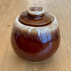 McCoy Pottery Brown Drip Glaze Sugar Bowl With Lid USA Vintage MCP 7020