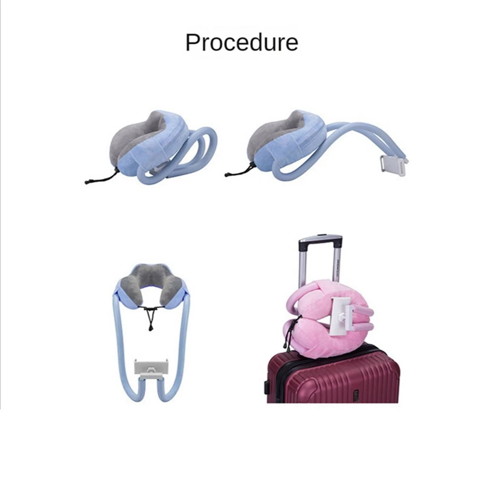 Phone Neck Pillow Holder for Plane Travel Adjustable Cell Phone Stand with2106 - Image 4 of 4
