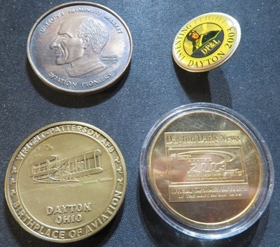 Wilbur Wright Patterson AFB Air Show DP&L Dayton Ohio Coin Token Pin Lot Of 4