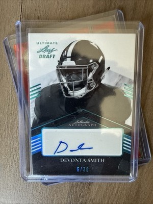 DEVONTA SMITH 2021 Leaf Ultimate Draft AUTOGRAPH #6/30 ALABAMA, Num match