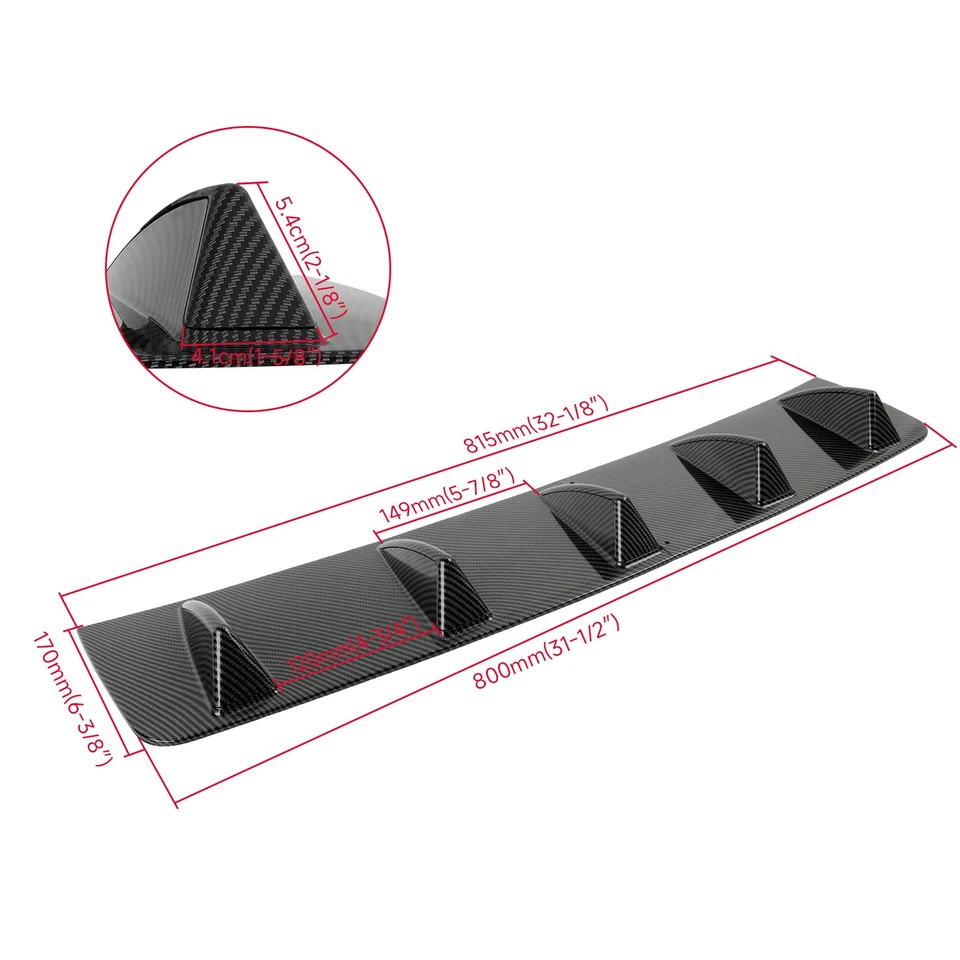 Difusor trasero de carbono parachoques alerón divisor de labios para Volkswagen Golf MK7 GTI Foto 2 de 4