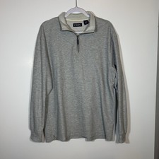 CHAPS Men's Gray 1/4 Zip Pullover Long Sleeve Sweater Size XL
