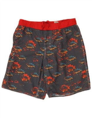 L.L.Bean Jungen Grafik Badeshorts 9-10 Jahre grau Polyester CS12
