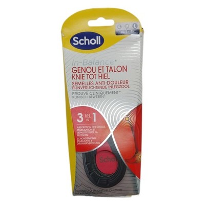 Scholl In-Balance Anti-Schmerz-Einlegesohle für Knie, Ferse, 1 Paar   Größe S  