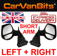 FOR FORD TRANSIT MK6 MK7 00-13 COMPLETE DOOR MIRROR BLACK HOUSING GLASS PAIR
