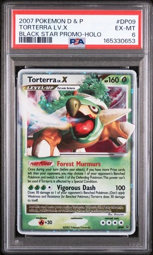 2007 POKEMON DIAMOND & PEARL BLACK STAR PROMO HOLO #DP09 TORTERRA LV.X PSA 6