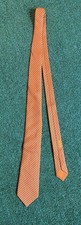 Hermes Paris Mens Neck Tie Designer All Over Print Paris France 100 Silk Orange