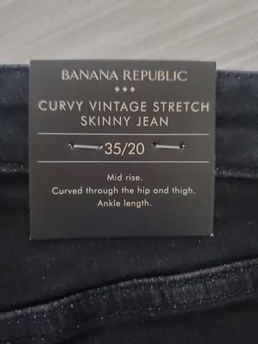 Pantalones de mezclilla ajustados Banana Republic Curvy tiro medio negros lavados talla grande 20/35 RT$100 - Imagen 7 de 8