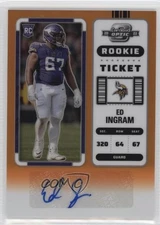2022 Contenders Optic Ticket Orange Prizm 35/50 Ed Ingram Rookie Auto RC 0e9i