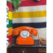 Vintage 2000s Orange Stromberg Carlson 1243 Rotary Telephone